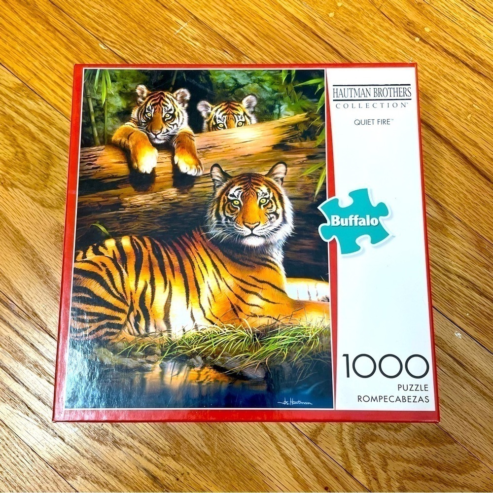 Buffalo 1000 piece jigsaw puzzle tigers jungle "Quiet Fire" excellent